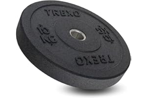 TREXO Disque d'haltère olympique en caoutchouc pour haltères longs, disque de fitness, musculation, crossfit