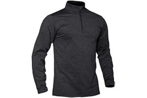 TACVASEN Pullover Herren Langarmshirt Half Zip Fleece Winterpullover Warm Atmungsaktiv Sport Sweatshirt mit Stehkargen