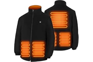 TOUVE Beheizte Jacke, Polarfleece-Heizjacke Beheizbare Weste Heated Jack für Damen Herren, Prämie Beheizbare Jacke, 3 Einstellbar Temperatur Elektrischer Beheizte Weste（Enthält keine Powerbank）