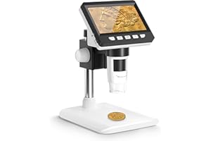 CIMELR 4,3" Digitales Mikroskop, 50X-1000X Auflösung, USB Mikroskop mit 8 einstellbaren LEDs, Mikroskop für Erwachsene/Kinder (307-B)