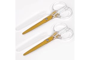 MAGNIFICENT 7 STAR Magnificent Office Scissors- Golden Blade Craft Scissors with Soft Grip and Safety Cover- Multi-Purpose Paper Scissors for Crafting Home School Office Stationery Supplies Fabric Scissors Set