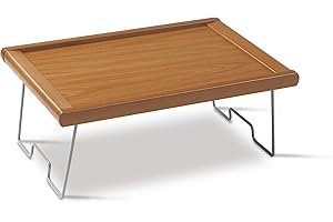 ARREDAMENTI ITALIA Tablett, Frühstückstablett mit abklappbaren Metallfüßen aus Massivholz, Kirschfarben