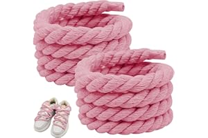 Lotbun 1 para sznurowadeł do sił powietrznych 1, okrągłe sznurówki 8 mm (150 cm), sznurówki do trampek, buty do biegania, buty sportowe (różowe), Różowy, M