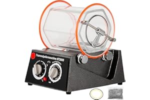 BestEquip Poliertrommel aus zähem Polycarbonat 5 Kg, Rotary Tumbler Oberflächenpolierer 60 W, Schmuck Polieren, Dreh-Tumble Labor Kugelmühle, rutschfest, stabil für Magnesiumlegierungsmaterialien