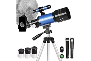 ESAKO Telescope for Kids & Adults, 70mm Portable Beginner Telescopes with 3 Eyepieces, Height Adjustable Tripod & Phone Adapter