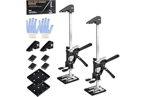 MaxAwe 2Pcs Labor Saving Arm with 2 Descent Speeds, 39cm Handheld Jack Tool, 400kg Plasterboard Lifter, Portable Tile Height Adjuster, Lifting Device for Installing Cabinets, Doors, Windows, Furniture