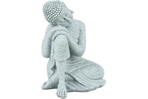 PSSOPP Dekoracyjna Figurka Buddy Medytującego, Rzeźba do Ogrodu Zen, Ozdoba na Biurko, Salon, Kontemplacyjny Budda Siedzący