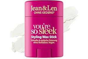 Jean & Len Cire coiffante en stick, pour les looks sleek & les cheveux de bébé, lisse les cheveux volants & offre une fixation forte sans coller, coiffure sans silicone ni parabène, vegan, 25 g