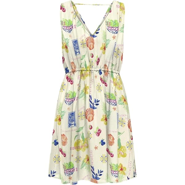 ONLY ONLNOVA LIFE ELITE SARA STRING DRESS - Robe de jour - cloud dancer/écru