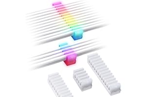 EZDIY-FAB Grzebień kablowy RGB – 2 x 24-biegunowe i 6 x 8-biegunowe grzebienie RGB LED do zarządzania kablami z pilotem zdalnego sterowania RF