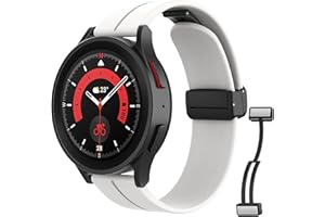 MoKo No Gap Band Compatible with Samsung Galaxy Watch 5 40mm/44mm/5 Pro 45mm/4/4 Classic 42mm/46mm/3 41mm/Active 2, Adjustable Replacement Sport Strap with Magnetic Folding Buckle