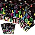 4 Pack Glow Party Table Covers Neon Tablecloths PE Neon Glow Table Cloth Black Light Tablecloth Neon Party Decorations Blacklight Fluorescent Decor Glow in The Dark Party Supplies 86 x 51 Inch