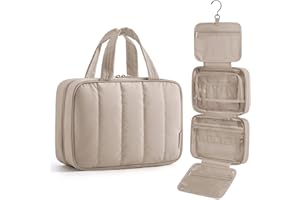 BAGSMART Hanging Toiletry Bag with Hook, Waterproof Travel Wash Bag Makeup Organiser, Full-Size Toiletries Cosmetics Accessor