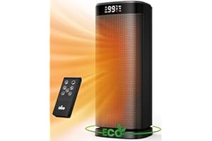 iDOO Grzejnik elektryczny 2000W, przenośne ogrzewanie PTC z trybem ECO, 24-godzinny timer, termostat, oscylacja 70°, pilot zdalnego sterowania, wiele zabezpieczeń, do użytku w pomieszczeniach - szary