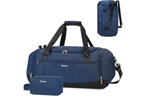 Sporttasche Rucksack Herren Reisetasche mit Schuhfach & Nassfach und Kulturbeutel Weekender-Tasche Damen Trainingstasche mit Trolley-Ärmel, Blau