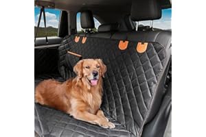 WINDFROMORT Koc dla psa, na tylne siedzenie samochodowe 4 w 1, z osłoną boczną i okienkiem, 137 x 147 cm, wodoszczelny, odporny na zarysowania, może być również używany jako mata ochronna do bagażnika (czarny)