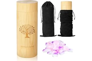 HOOMTREE Scattering Tubes for Human Ashes Made of Bamboo,Large Scattering Urns for Human Ashes Adult with Tree of Life Pattern,Biodegradable Cremation Urn for Women Male Pet,3.5 * 9 Inches,1 Piece