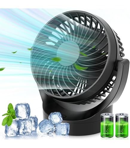 Ventilatore USB Da Tavolo Con Pinza - Batteria 3600mAh, 3 Velocit&agrave;, Orientabile 720&deg;, Silenzioso