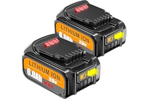 BONADGET DCB200【Alta Capacidad 18V 6.0Ah】 2X 18V/20V Li-Ion batería de Repuesto para Dewalt 18V DCB200 DCB184 DCB101 DCB107 DCB112 DCB105 DCB115 DCB203