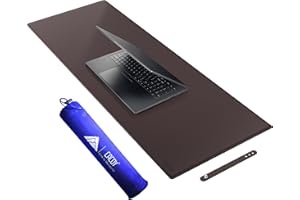Cacoy Tappetino per il Mouse in Pelle PU, Esteso Tappetino da scrivania, Impermeabile Grandi Tappetini Sottomano Scrivania, Marrone Scuro