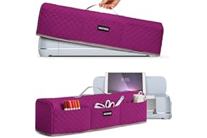 AMOIGEE Padded Dust Cover for Cricut Maker, Maker 3, Explore Air 2, Explore 3, with Pockets for Accessories
