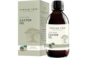 Banyan Tree Natural Castor oil 250ML 100% Pure & Natural Premium Quality Freshly Pressed UV Glass Bottle Hexane Free Eyelashes, Eyebrows, Skin & Hair Growth