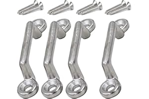 Pmsanzay 4 Pack Stainless Steel 316 Bimini Pad Eye Bimini Footman's Loop Heavy Duty for Jeep Corvette,Buggy,Kayak Tie Downs with Hardware - No Rust