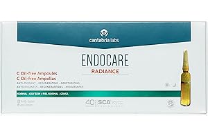 CANTABRIA LABS Endocare Radiance C Oil-free - Ampollas Faciales Antiedad, Regeneradoras y Antioxidantes de Alta Tolerabilidad, para Pieles Normales y Grasas, 30 Unidades