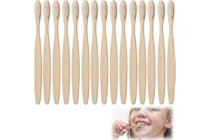APKPESTERML 15Pcs Brosses à Dents à Poils Souples en Bambou, Brosse à Dent de Voyage Écologique Brosse à Dents Naturel Biodégradable Forte Nettoyage pour Personnes Ayant des Gencives Sensibles Adult toothbrush !
