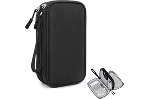 DOGMOON Kabeltasche Organizer - Tragbare Doppelschicht Reise Elektronik Zubehör Tasche für Accessories, Handy Ladekabel, Powerbank, USB Karten - Schwarz