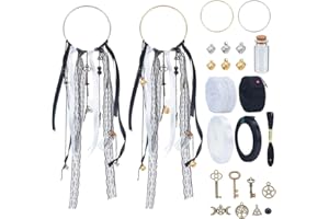 ORIGACH Halloween Witch Bells DIY Kit for Door Knob Witch Bells Wind Chimes Witchcraft Hanging Supplies Kit Handmade Door Hanger Witchy Decor Gift for Protection House Bedroom Garden Room Home