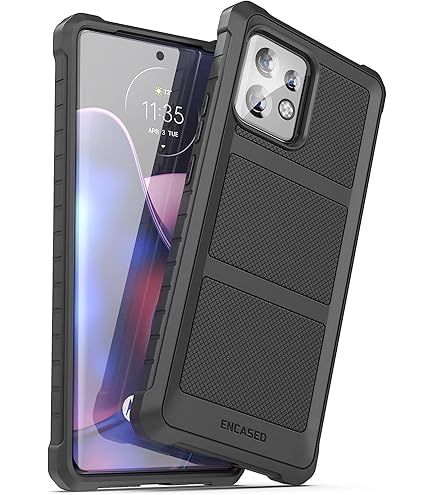 HIGH SKY Back Cover For MOTO EDGE 60 PRO | D10 Tough Armor | 360 Protection Case | Sliding Camera Shield Cover & Ring Holder Stand Bumper Case (BLUE