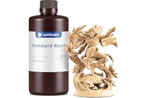 ANYCUBIC Resina Stampante 3D, Resine Standard Fotopolimerizzante UV 405 nm con Alta Precisione, Eccellente Fluidità e Solidificare Rapida per stampanti 3D 4K/8K LCD/DLP/SLA (Pelle, 1kg)