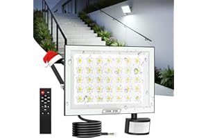 Viugreum 100W Faretto LED per Esterno con Sensore di Movimento, 10000LM Faretti da esterno, IP66 Impermeabile LED Spotlight con Telecomando, 6500K Bianco Freddo faro led per Giardino Garage cortile