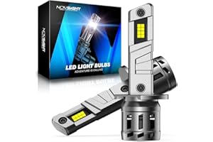 NOVSIGHT H1 LED Headlight Bulb - 27000LM Mini Size H1 Headlight Bulb, 600% 6500K Cool White Super Bright Conversion Kit, Plug and Play,IP68 Waterproof,Pack of 2