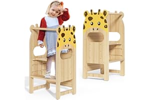 Kotsy Torre didattica per bambini 3 altezze regolabili, aiutante in cucina per bambini, sgabello da cucina per bambini per bancone della cucina, tavolo da pranzo e supporto da cucina per il bagno