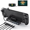 Benazcap Docking Station for Steam Deck OLED 2023/Steam Deck 2021, 4K@60Hz HDMI 2.0, Gigabit Ethernet Port, 3 USB A 3.0 5Gbps Data Ports, 65W Power Delivery, Compatible with Valve Steam Deck Console