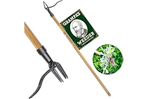 Grampa's Weeder - The Original Stand Up Weed Puller Tool With Long Handle - Made With Real Bamboo & 4-Claw Steel Head Design - Easily Remove Weeds Without Bending, Pulling, or Kneeling