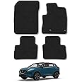 Car Mats Compatible with Nissan Qashqai (2021+) Black Carpet Tailored Fit Car Floor Mats Set Accessory Custom Fit Water-Resistant Anti Slip Backing All Weather Full Coverage With Clips Hand-Finished