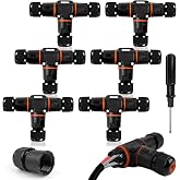 HIMOMO IP68 Waterproof T-Shaped Connector, 3-Pin Electrical Cable Connectors for Cables &Oslash;3-12 mm, Waterproof Connector for Ou