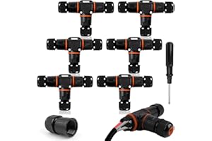 HIMOMO Conecto Impermeable IP68 en Forma de T, Empalmes Cables Electricos de 3 pines para Cables Ø3-12mm, Conector Estanco para Exterior y Jardín