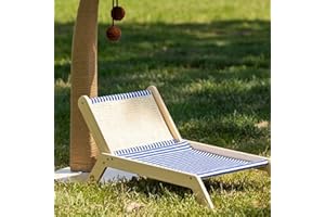 TITA-DONG Amaca per Gatti, Sedia da Spiaggia per Gatti, Lettino per Gatti Rialzato con Tiragraffi in Sisal Durevole, Tiragraffi in Sisal Resistente e Senza Spargimento, Sedia per Gatti in(Sedia da spiaggia)
