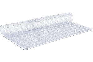 TranquilBeauty Square Clear White Shower Mat 53x53cm/21x21in | Non-slip, Machine-Washable Quadrant Bath Mat For Walk In Shower Tray | Shower Mats Non-Slip Suction Cups Ideal For Kids & Elderly