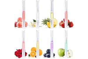 Soodyoow 8 Pcs Huile Cuticules Ongles Stylo, Huile Cuticule Stylo, Stylos à Huile pour Cuticules, Mix Taste avec 8 Parfums, pour Réparer Fissures et Cuticules Sèches, Soin Nutrition Ongles