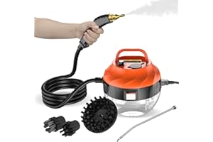 Irishom Steam Cleaner, 2500W Portable Handheld High Temperature Pressurized Steam Cleaning Machine with Brush Heads for Kitchen Furniture Bathroom Car