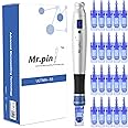 Original Derma Pen Mr.Pin S5 - Wireless with 20 pcs Replacement Cartridges Different Sizes - For Skin and Hair Care, Silver