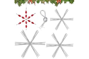 BANTI Weihnachten Schneeflocken Drahtsterne Rohlinge für Perlensterne Metall Wire Perlendraht Weihnachtsdeko zum Basteln Bastelset (24 Stück 9,5cm 11,5cm 15cm)