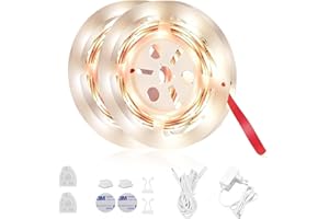 ‎LUXJET LUXJET LED Bettlicht mit Bewegungssensor, Bett Lichtleiste Nachtlicht Baby Steckdose Streifen Dimmbar, LED streifen mit Bewegungsmelder, Baby Licht Bett Warmweiß (2Pack-2M, Warmweiß)