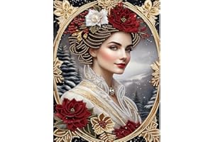 ENCOMAG Noble Lady Diamond Painting Kits for Adults, Lady Diamond Painting Kits, 5D DIY Partial Drill Diamond Art Kits Craft for Home Wall Art Decor 30x40cm