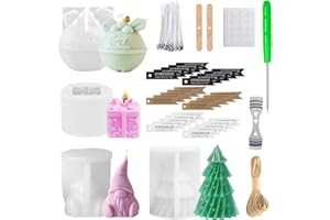 HUIKUANGEU Stampi per Candele in Silicone,4 Pezzi Stampo per Candele,Stampi In Silicone,Stampo in Silicone per Candele,Albero di Natale Stampo Candela,per Decorazione Fai da Te,Sapone Fatto a Mano